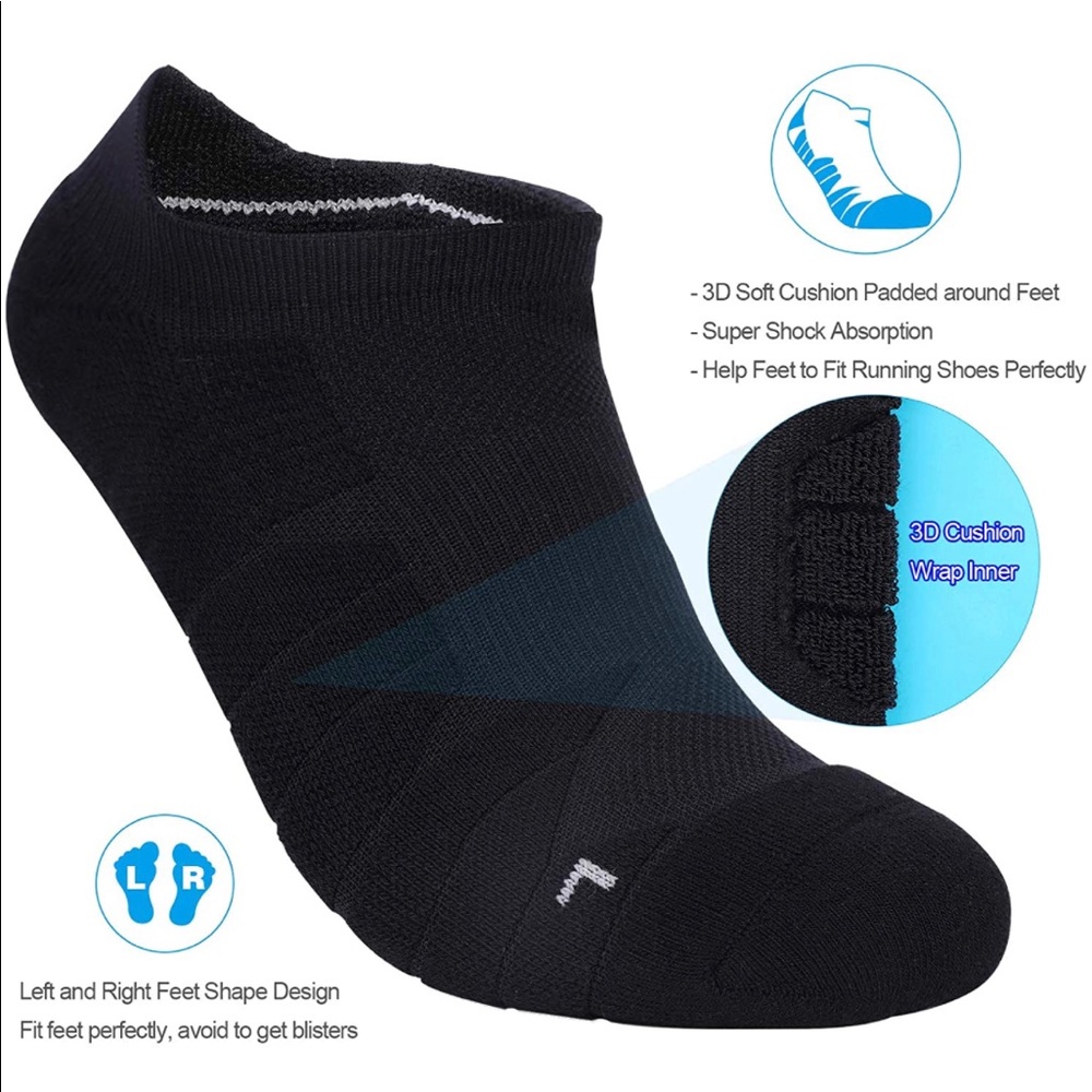 Muezna Compression Athletic No Show Running Socks - Picture 4 of 8